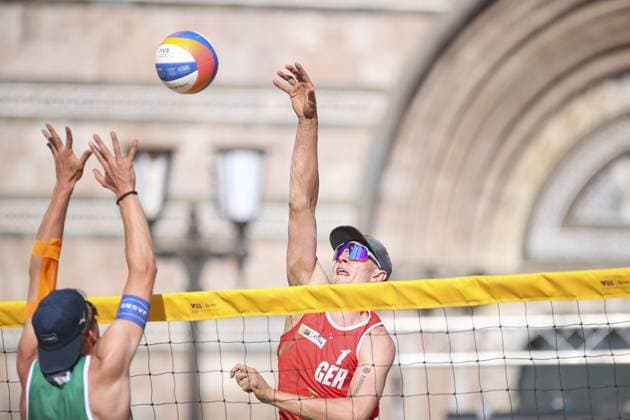 Messina: Robin Sowa (GER) in action during World Beach Pro Tour, Beach Volley match in Messina, Italy, June 23 2024 Beach Volley match - World Beach Pro Tour  - ZUMAp169 20240623_zsa_p169_547 Copyright: xIPAx