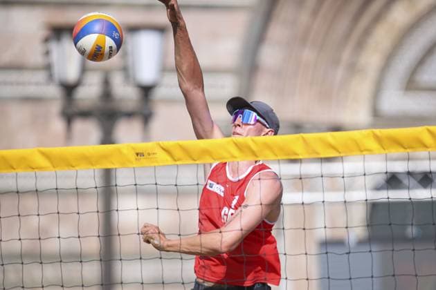 Messina: Robin Sowa (GER) in action during World Beach Pro Tour, Beach Volley match in Messina, Italy, June 23 2024 Beach Volley match - World Beach Pro Tour  - ZUMAp169 20240623_zsa_p169_550 Copyright: xIPAx