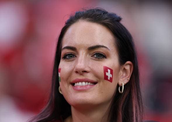 Frankfurt, Germany, 23rd June 2024. A Switzerland fan enjoys the atmosphere before the UEFA European Championships match at Commerzbank-Arena, Frankfurt. Picture credit should read: David Klein Sportimage EDITORIAL USE ONLY. No use with unauthorised audio, video, data, fixture lists, club league logos or live services. Online in-match use limited to 120 images, no video emulation. No use in betting, games or single club league player publications. SPI-3203-0005