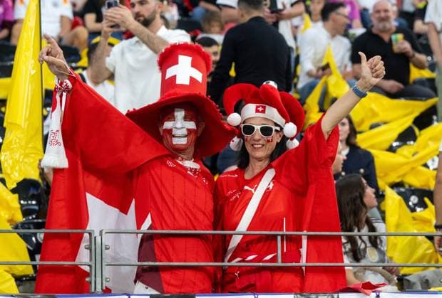 Soccer, Men, Season 2023 24, Euro EM 2024, Group A 3 Matchday in Frankfurt, Switzerland Germany, Fans of Switzerland, 23 06 2024, Copyright: xMatthiasxKochx