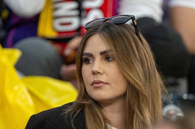 Soccer, men, season 2023 24, Euro EM 2024, Group A 3 matchday in Frankfurt, Switzerland Germany, Alicia Andrich wife of Robert Andrich in the stands, 23 06 2024, Copyright: xMatthiasxKochx