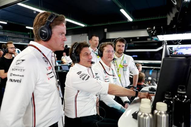 Ola Källenius Chairman of the Board of Management of Mercedes-Benz Group AG portrait WOLFF Toto (aut), Team Principal & CEO of Mercedes AMG F1 Team, portrait during the Formula 1 Aramco Gran Premio de Espana 2024, 10th round of the 2024 Formula One World Championship, WM, Weltmeisterschaft from June 21 to 23, 2024 on the Circuit de Barcelona-Catalunya, in Montmeló, Spain - F1 - SPANISH GRAND PRIX 2024 DPPI Panoramic  240623_R10_SPAGNA_DP_F12024GP10ESP_JK422150