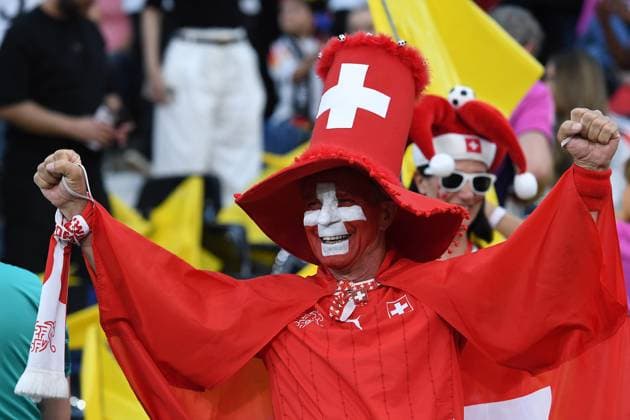 Soccer UEFA EURO 2024 group stage 3 matchday Switzerland Germany on 23 06 2024 at the Frankfurt Arena in Frankfurt Make-up fan spectator Switzerland xRx