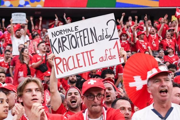 FRANKFURT AM MAIN, GERMANY JUNE 23 fans of Switzerland during the UEFA EURO 2024 group stage match between Switzerland and Germany at Frankfurt Arena on June 23, 2024 in Frankfurt am Main, Germany Frankfurt am Main Frankfurt Arena Hesse Germany Copyright: xJustPictures.ch ManuelxWinterbergerx jp-en-EuSpIm-JP4_MAN_Scotland_Swiss_19Jun2024_CO_00048