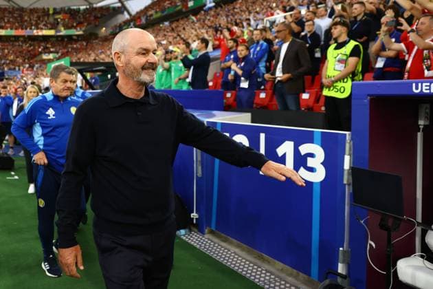 Scotland manager Steve Clarke Scotland v Hungary, UEFA European Championship, EM, Europameisterschaft 2024, Group A, Football, Stuttgart Arena, Stuttgart, Germany, 23 Jun 2024 EDITORIAL USE ONLY No use with unauthorised audio, video, data, fixture lists, club league logos or live services. Online in-match use limited to 120 images, no video emulation. No use in betting, games or single club league player publications.  Copyright: xKieranxMcManus Shutterstockx 14548072ac