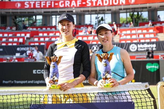 Doubles winners 2024 Xinyu Wang CHN and Saisai Zheng CHN , ecotrans Ladies Open 2024, Berlin, LTTC Rot Weiß , 23 06 2024, Copyright: xClaudioxGärtnerx