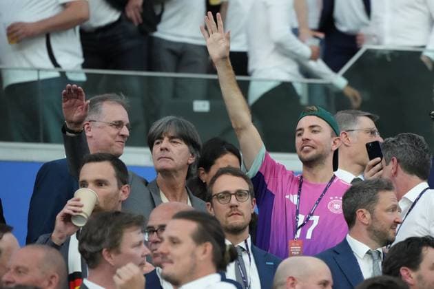 Former national coach Joachim Löw and Christoph Kramer in the stands Frankfurt 23 06 2024 Germany vs Switzerland, EURO2024 M25, Group A, EM Arena Frankfurt