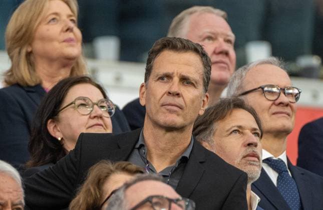 Soccer, men, season 2023 24, Euro EM 2024, Group A 3 matchday in Frankfurt, Switzerland Germany, Oliver Bierhoff in the stands, 23 06 2024, Copyright: xMatthiasxKochx