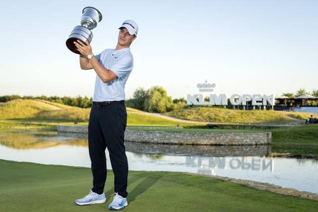 BADHOEVEDORP - Guido Magliozzi (ITA) wins the 104th edition of the KLM Open golf on The International golf course near Amsterdam. ANP SANDER KONING xVIxANPxSportx xxANPxIVx 501880731 originalFilename: 501880731.jpg