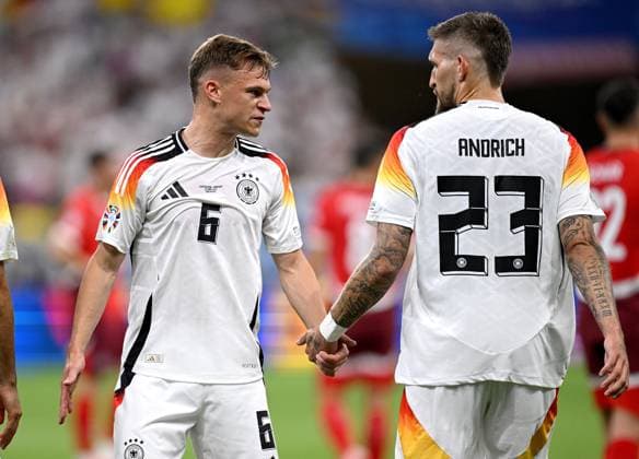 Football Euro 2024 Group A 23 06 2024 Switzerland Germany Joshua Kimmich left, Germany with Robert Andrich right, Germany