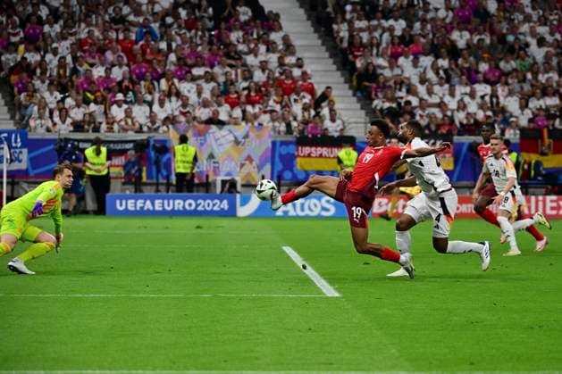 Goal for 1 0 by Dan Ndoye 19 Switzerland , Switzerland v Germany, Football, UEFA Euro 2024, Group stage, Matchday 3, 23 06 2024 Frankfurt Nordrhein Westfalen Germany Copyright: xkolbert-press MarcxNiemeyerx