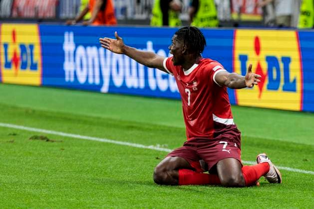 UEFA EURO 2024 Switzerland Germany 23 06 2024 Breel Embolo Switzerland, 7 complains UEFA EURO 2024 Switzerland Germany Frankfurt Arena, Frankfurt on 23 06 2024 Copyright: xBEAUTIFULxSPORTS Wunderlx