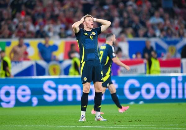 Scott McTominay Scotland gestures and looks disappointed, UEFA EURO 2024 Group A, Scotland vs Hungary, Arena Stuttgart on June 23, 2024 in Stuttgart, Germany Photo by Silas Schueller DeFodi Images Scott McTominay Scotland gestures and looks disappointed, UEFA EURO 2024 Group A, Scotland vs Hungary, Arena Stuttgart on June 23, 2024 in Stuttgart, Germany Photo by Silas Schueller DeFodi Images Defodi 738 738 SCOHUN 20240623 250 Defodi-738