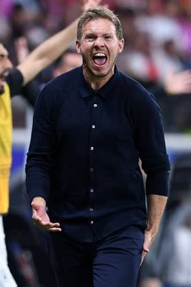 Soccer UEFA EURO 2024 group stage 3 matchday Switzerland Germany on 23 06 2024 at the Frankfurt Arena in Frankfurt Julian Nagelsmann national coach coach Germany emotions get excited xRx