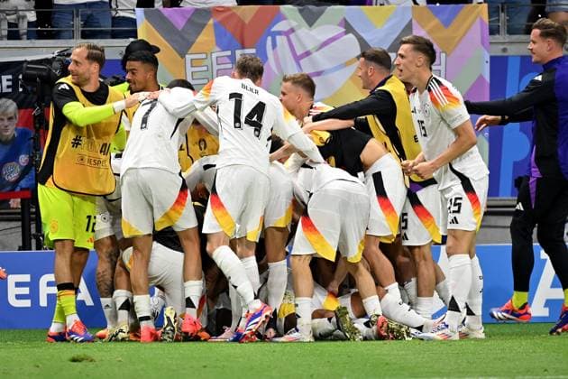 23 06 2024, xjrdrx, European Football Championship 2024, Switzerland Germany emspor, v l Goal celebration after the goal to celebrate the goal celebrate 1 1 by Niclas Füllkrug German National Football Team DFB DFL DFB REGULATIONS PROHIBIT ANY USE OF PHOTOGRAPHS as IMAGE SEQUENCES and or QUASI VIDEO Frankfurt