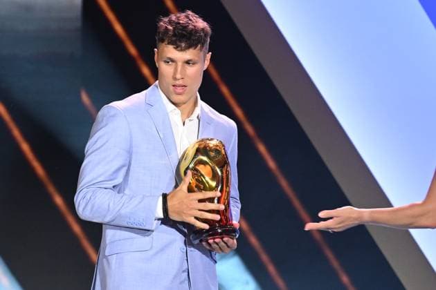 Gala evening to present Golden Stick award for the best Czech Ice hockey, Eishockey player of past season was held in Prague, Czech Republic, on June 23, 2024. On the photo is seen best junior player Jiri Kulich. (CTKxPhoto MichaelaxRihova) CTKPhotoP2024062306038  CTKPhotoP2024062306038