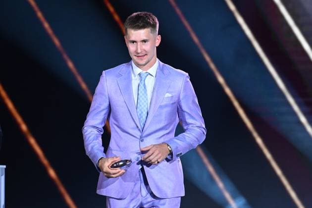 Gala evening to present Golden Stick award for the best Czech Ice hockey, Eishockey player of past season was held in Prague, Czech Republic, on June 23, 2024. On the photo is seen Martin Necas (3rd place). (CTKxPhoto MichaelaxRihova) CTKPhotoP2024062306259  CTKPhotoP2024062306259