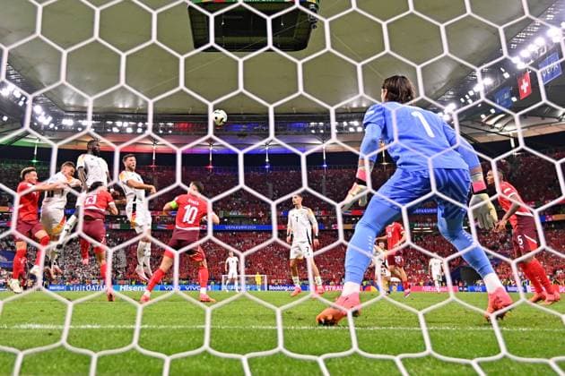 Germany Soccer Euro 2024 Switzerland - Germany 8715293 23.06.2024 Switzerland s goalkeeper Yann Sommer defends his goal during the UEFA EURO, EM, Europameisterschaft,Fussball 2024 Group A soccer match between Switzerland and Germany at the Frankfurt Arena in Frankfurt am Main, Germany. Alexey Filippov Sputnik Germany  Copyright: xAlexeyxFilippovx