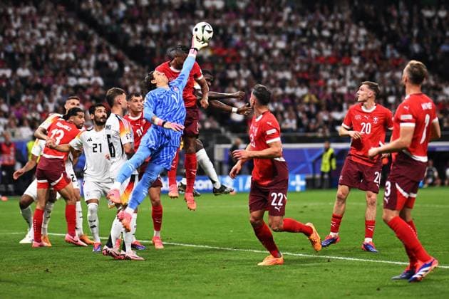 Germany Soccer Euro 2024 Switzerland - Germany 8715280 23.06.2024 Switzerland s goalkeeper Yann Sommer makes a save during the UEFA EURO, EM, Europameisterschaft,Fussball 2024 Group A soccer match between Switzerland and Germany at the Frankfurt Arena in Frankfurt am Main, Germany. Alexey Filippov Sputnik Germany  Copyright: xAlexeyxFilippovx