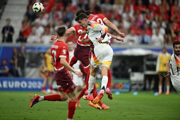 Kai Havertz (Germany)Xherdan Shaqiri (Switzerland)Fabian Schar (Switzerland) during the UEFA EURO, EM, Europameisterschaft,Fussball Germany 2024 match between Switzerland 1-1 Germany at Frankfurt Arena on June 23, 2024 in Frankfurt, Germany. Noxthirdxpartyxsales  (257435586)
