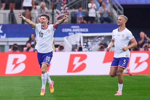 RECORD DATE NOT STATED Copa America USA 2024 United States vs Bolivia Christian Pulisic celebrates his goal 1-0 of United States during the game between United States and Bolivia as part of the CONMEBOL Copa America USA 2024 group C, at AT-T Stadium, on June 23, 2024 in Arlington, Texas, United States. ARLINGTON TEXAS UNITED STATES  Copyright: xJONATHANxDUENASx 20240623170619_CA_GC_2024_USA_BOL_PULISIC44