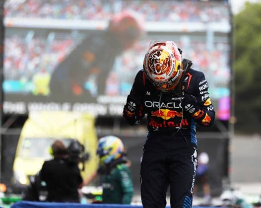 June 23, 2024, Sabadell, Barcelona, Spain: Montmelo Spain June 23, 2024 Max Verstappen(1 NL Redbull ) celebrates the victory and having come first during race at the Formula 1 Aramaco Spain Grand Prix 2024 in Montmelo Spain on 23 June 2024 Sabadell Spain - ZUMAu50_ 20240623_zsp_u50_073 Copyright: xXavixUrgelesx