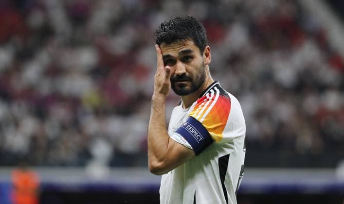 Ilkay Gündogan thoughtful action upper body Sport Football Soccer European Championship Euro 2024 European Championship Men Season 2023 2024 23 06 2024 Switzerland SUI vs Germany GER in Frankfurt a M DFL regulations prohibit any use of photographs as image sequences and or quasi video