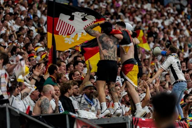 UEFA EURO 2024 Switzerland Germany 23 06 2024 The German pre-singers celebrate the goal UEFA EURO 2024 Switzerland Germany Frankfurt Arena, Frankfurt on 23 06 2024 Copyright: xBEAUTIFULxSPORTS Wunderlx