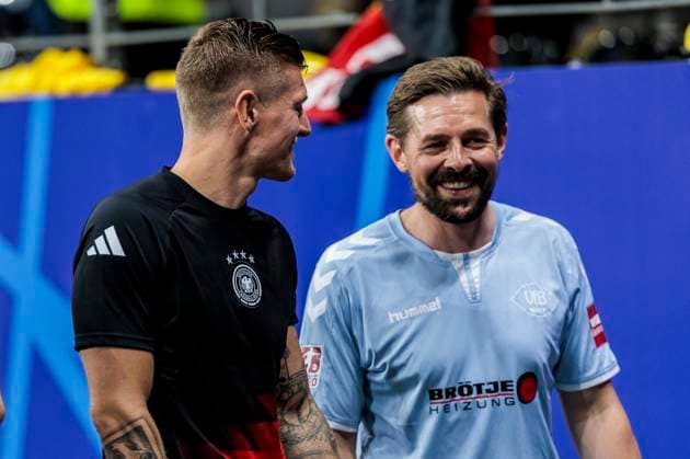 UEFA EURO 2024 Switzerland Germany 23 06 2024 Toni Kroos Germany, 8 with Klaas Heufer Umlauf UEFA EURO 2024 Switzerland Germany Frankfurt Arena, Frankfurt on 23 06 2024 Copyright: xBEAUTIFULxSPORTS Wunderlx