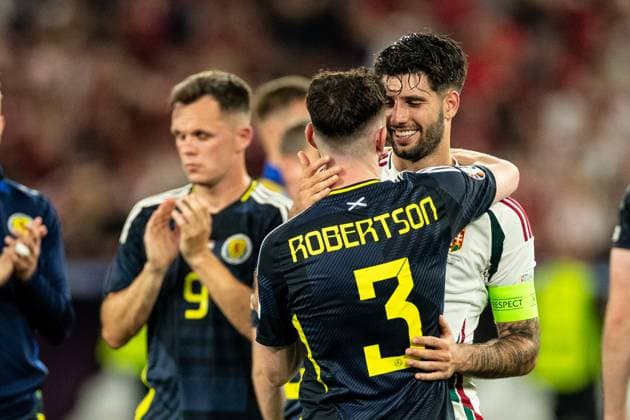 UEFA EURO 2024 Scotland Hungary 23 06 2024 Andrew Robertson Scotland, 3 UEFA EURO 2024 Scotland Hungary Stuttgart Stadium, Stuttgart 23 06 2024 Copyright: xBEAUTIFULxSPORTS Buriakovx