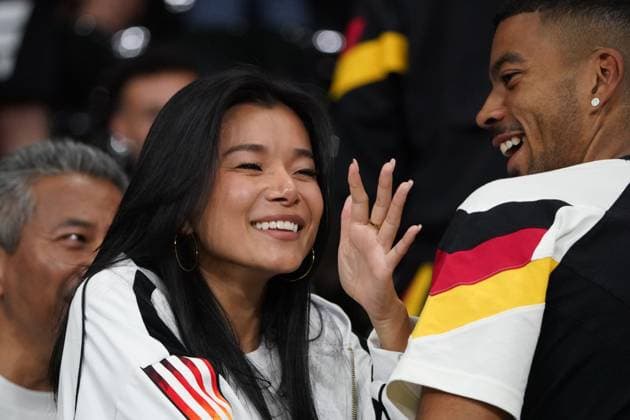 EURO 2024, Football, UEFA Euro 2024, Euro 2024, Group stage, Group A, Switzerland Germany, 23 06 2024, Frankfurtarena , Frankfurt Benjamin Henrichs and girlfriend