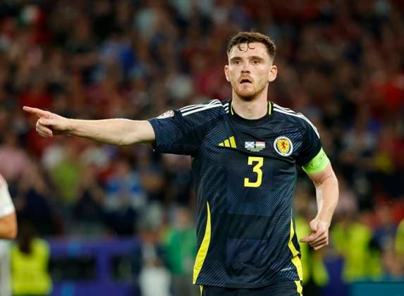 23 06 2024, European Football Championship, Scotland vs Hungary,MHP Stuttgart, Sport, in the picture Andrew Robertson Scotland