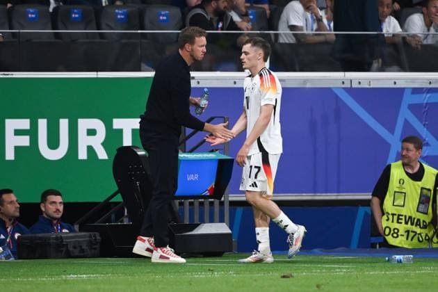 Germany coach Julian Nagelsmann Germany changes Florian Wirtz Germany 23 06 2024, European Football Championship 2024, Preliminary round, 3 Matchday Switzerland Germany 1 1 Frankfurt Frankfurt Arena Hessen Germany Team2