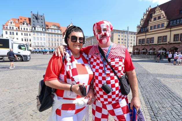 PXL_CRO football fans Croatian football fans in Leipzig, Germany before UEFA EURO, EM, Europameisterschaft,Fussball 2024 football match Croatia - Italy on 24. June 2024. SanjinxStrukic PIXSELL