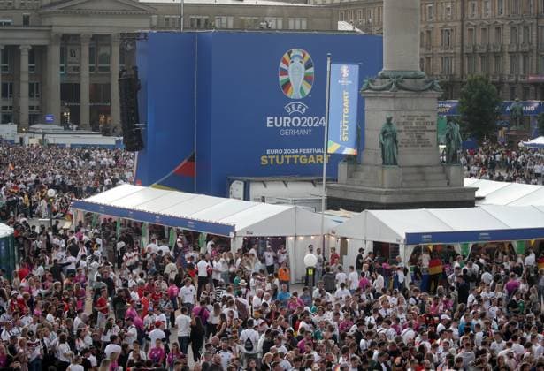 23 06 24 Euro 2024 Festival Stuttgart Germany, Stuttgart, 23 06 2024, Football, UEFA Euro 2024, Stuttgart Schlossplatz Fan Festival Public Viewing