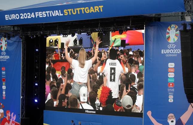 23 06 24 Euro 2024 Festival Stuttgart Germany, Stuttgart, 23 06 2024, Football, UEFA Euro 2024, Stuttgart Schlossplatz Fan Festival Public Viewing