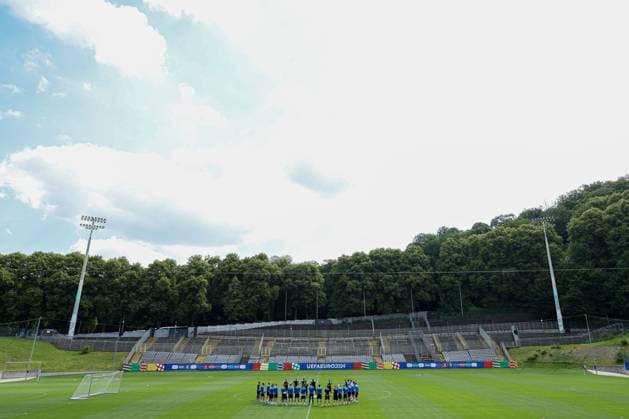 EURO 2024, Nationalteam Slowenien, Training A general view during training Slovenia Training, UEFA European Championship, EM, Europameisterschaft 2024, Group C, Football, Stadion am Zoo, Wuppertal, Germany, 24 Jun 2024 EDITORIAL USE ONLY No use with unauthorised audio, video, data, fixture lists, club league logos or live services. Online in-match use limited to 120 images, no video emulation. No use in betting, games or single club league player publications.  Copyright: xPaulxCurrie Shutterstockx 14555190ai