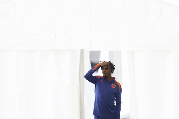 WOLFSBURG - Jeremie Frimpong during a training session of the Dutch national team, Nationalteam at the AOK Stadium on June 24, 2024 in Wolfsburg, Germany. The Dutch national team is preparing for the group match at the European Football Championship in Germany against Austria. ANP KOEN VAN WEEL UEFA EURO, EM, Europameisterschaft,Fussball 2024 Germany 2024 xVIxANPxSportx xxANPxIVx 501938728 originalFilename: 501938728.jpg