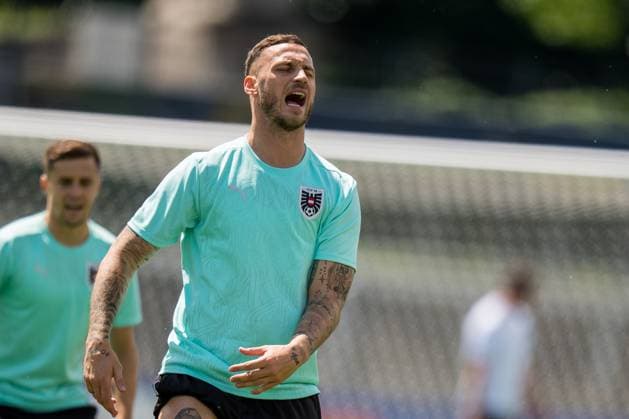 EURO 2024, Nationalteam Österreich, Training SOCCER - UEFA EURO, EM, Europameisterschaft,Fussball 2024 BERLIN,GERMANY,24.JUN.24 - UEFA EURO 2024, group stage, Austria vs Netherlands, preview, training Team AUT. Image shows Marko Arnautovic (AUT).  GEPAxpictures xJohannesxFriedl