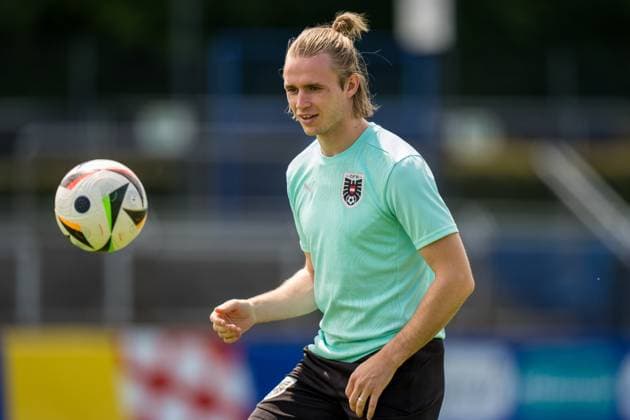 EURO 2024, Nationalteam Österreich, Training SOCCER - UEFA EURO, EM, Europameisterschaft,Fussball 2024 BERLIN,GERMANY,24.JUN.24 - UEFA EURO 2024, group stage, Austria vs Netherlands, preview, training Team AUT. Image shows Patrick Wimmer (AUT).  GEPAxpictures xJohannesxFriedl