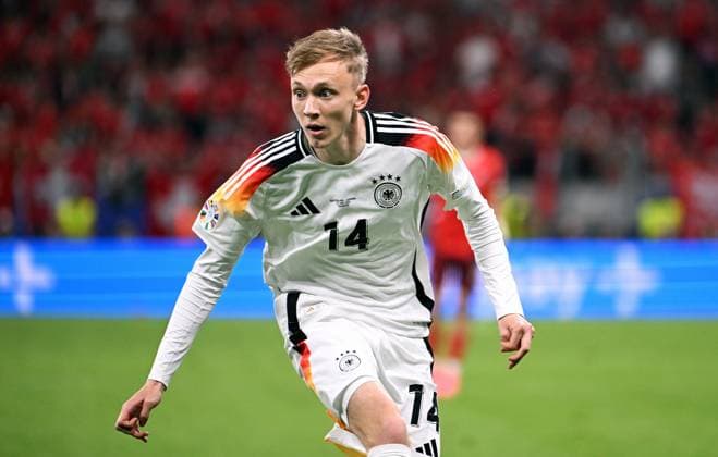 Football, European Championship, EURO 2024, Group A, Frankfurt Arena Switzerland Germany 1 1 Maximilian Beier GER Action, single image