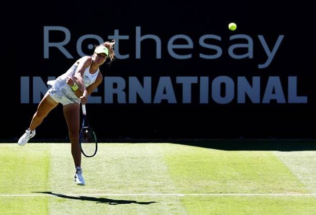 Magda Linette of Poland in action during their match. Rothesay International Eastbourne, Day 2, Tennis, Devonshire Park, Eastbourne, UK - 24 June 2024  Copyright: xJamesxMarsh Shutterstockx 14551026a