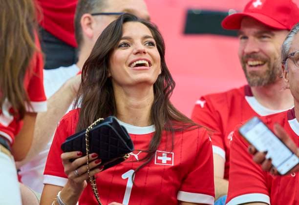 Alina, wife of Yann SOMMER, SUI 1 daughter Mila, Nayla in the group A stage match GERMANY - SWITZERLAND 1-1 of the UEFA European Championships 2024 on Jun 23, 2024 in Frankfurt, Germany.