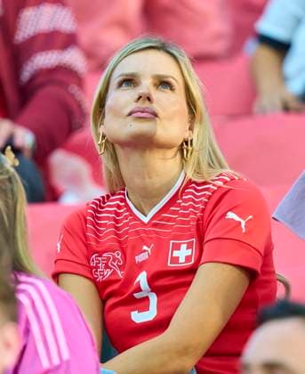 Celine, wife of Silvan Widmer, SUI 3 in the group A stage match GERMANY - SWITZERLAND 1-1 of the UEFA European Championships 2024 on Jun 23, 2024 in Frankfurt, Germany.