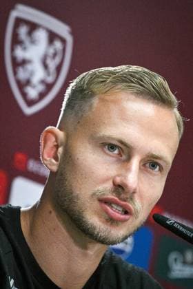 Player of Czech national football team Antonin Barak attends a press conference, PK, Pressekonferenz before the last match of Group F against Turkey within the European Football Championships in Norderstedt, Germany, June 24, 2024. (CTKxPhoto VitxSimanek) CTKPhotoP2024062404297  CTKPhotoP2024062404297