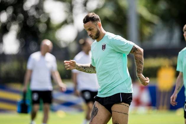 Austria training session, Euro 2024, Berlin Germany Berlin, Germany. 24th, June 2024. Marko Arnautovic of Austria seen during a MD-1 training session at the Stadion auf dem Wurfplats in Berlin. Berlin Germany  Copyright: xGonzalesxPhoto LassexLagonix