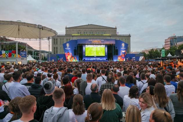 EURO 2024 Festival Leipzig UEFA EURO 2024 Leipzig, 23 06 2024, Augustusplatz, UEFA EURO 2024, UEFA EURO 2024 Festival , In the picture Public Viewing Switzerland Germany ,