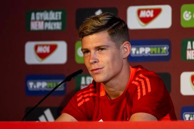 Kevin Csoboth 23, Hungary GER, Press conference Hungarian national team, Football, Euro, UEFA, 24 06 2024, GER, Press conference Hungarian national team, Football, Euro, UEFA, 24 06 2024 Weiler im Allgaeu Copyright: xEibner-Pressefoto FlorianxWolfx EP_FWF