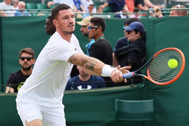 TENNIS - Wimbledon 2024 LONDON,ENGLAND,24.JUN.24 - TENNIS - ATP, Tennis Herren World Tour, Wimbledon, Grand Slam, qualification. Image shows Dennis Novak (AUT).  GEPAxpictures xAlanxGrieves