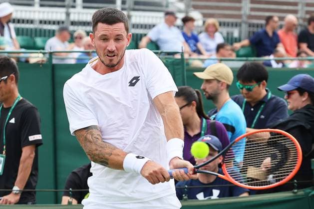 TENNIS - Wimbledon 2024 LONDON,ENGLAND,24.JUN.24 - TENNIS - ATP, Tennis Herren World Tour, Wimbledon, Grand Slam, qualification. Image shows Dennis Novak (AUT).  GEPAxpictures xAlanxGrieves